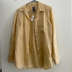 Gap, oversized linen boyfriend blouse, NWT